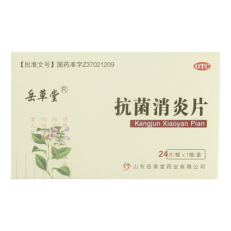 岳草堂抗菌消炎片0.5g*24片/盒清热泻火解毒牙痛风热感冒咽喉肿痛 - 图0