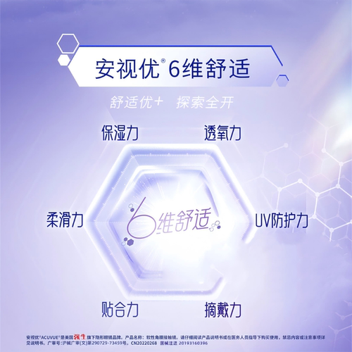 【限时优惠】强生悦氧月抛3片装隐形近视眼镜硅水凝胶安视优旗舰 - 图0