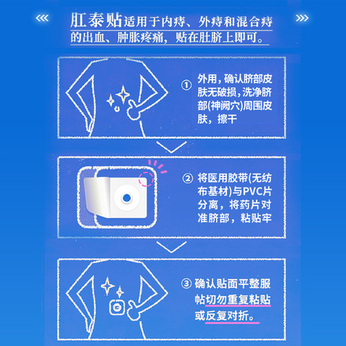 荣昌肛泰4片便血内外痔正品混合痔痔疮贴肚脐官方肛门专用药房 - 图3