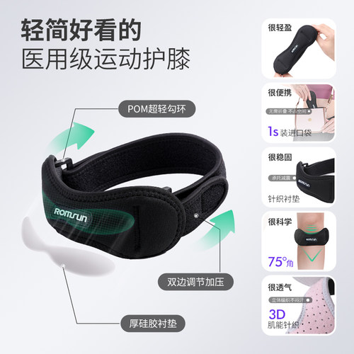 医用髌骨带护膝运动男女膝盖跑步护具篮球专业儿童骑行半月板损伤 - 图1