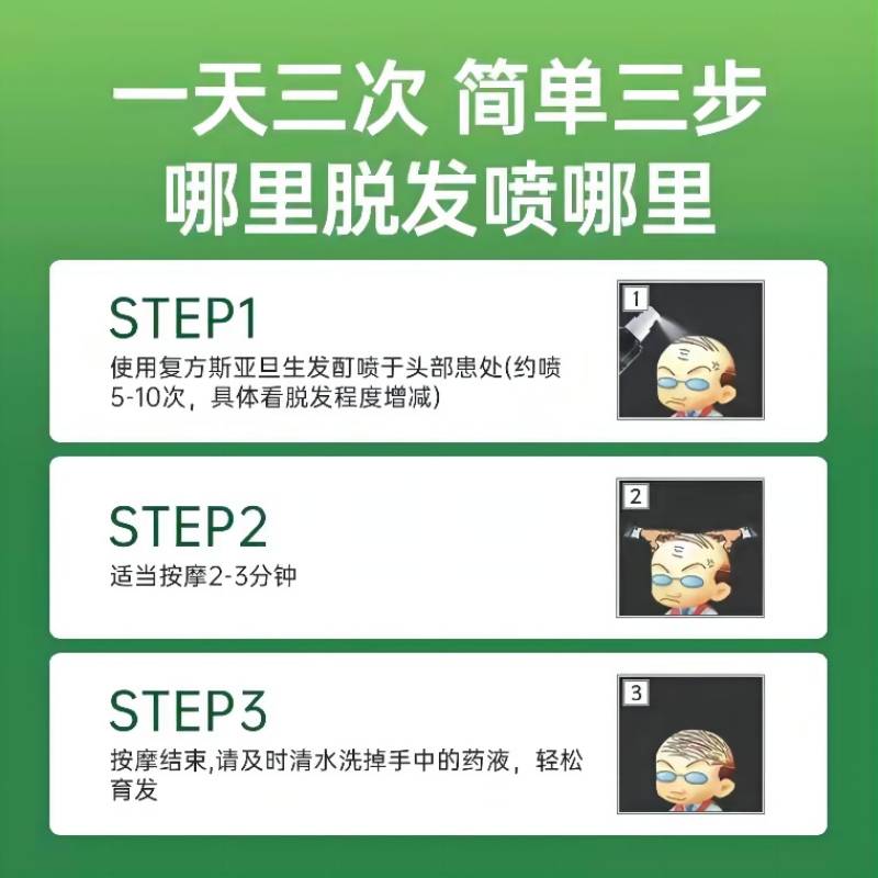 阿里健康大药房3盒复方斯亚旦生发酊36ml防脱发脂溢性脱发白发斑秃生发密发增发2