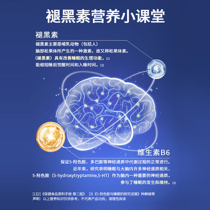 康恩贝褪黑素维生素B6软胶囊30粒官方正品学生改善睡眠