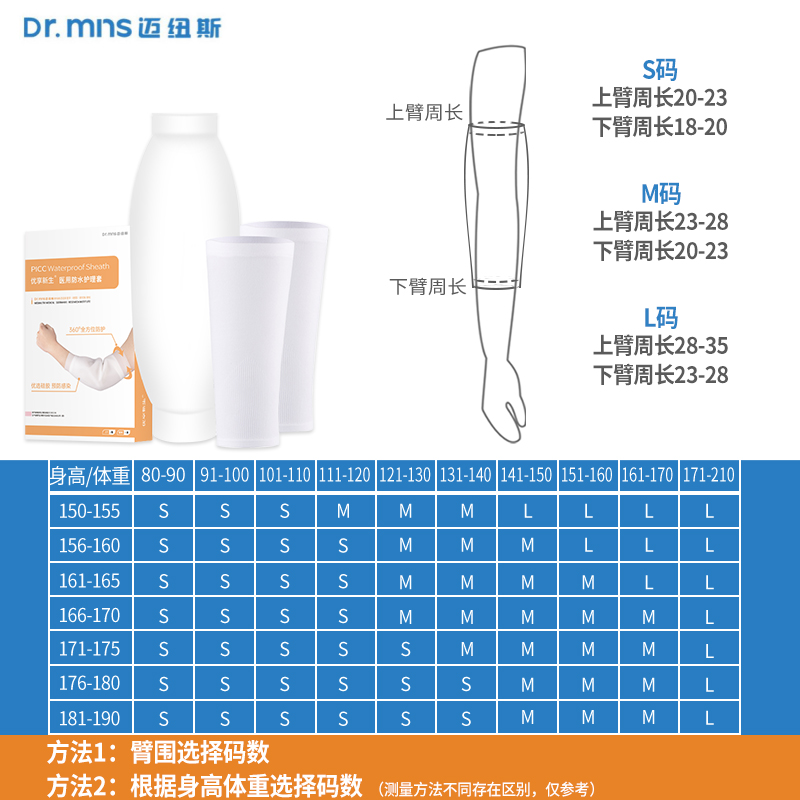 picc置管保护套上臂医用洗澡防水袖套化疗置管专用防护套透气袖套 - 图2