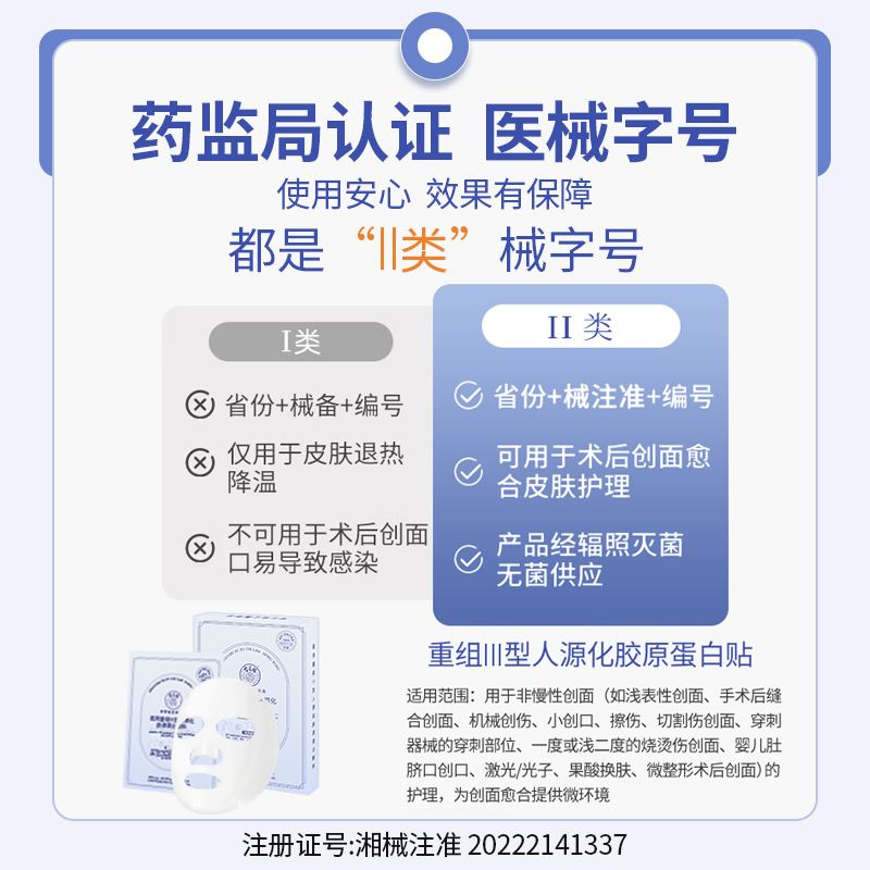 医用补水修复面膜胶原蛋白敷料屏障受损换季熬夜急救敏感肌专用-图2