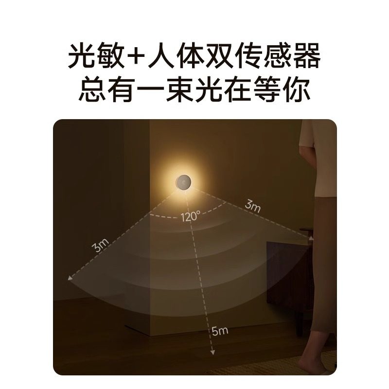 小米米家夜灯3人体感应过道卫生间起夜卧室睡眠婴儿喂奶灯护眼,淘宝优惠券,粉丝福利购,淘宝优惠卷