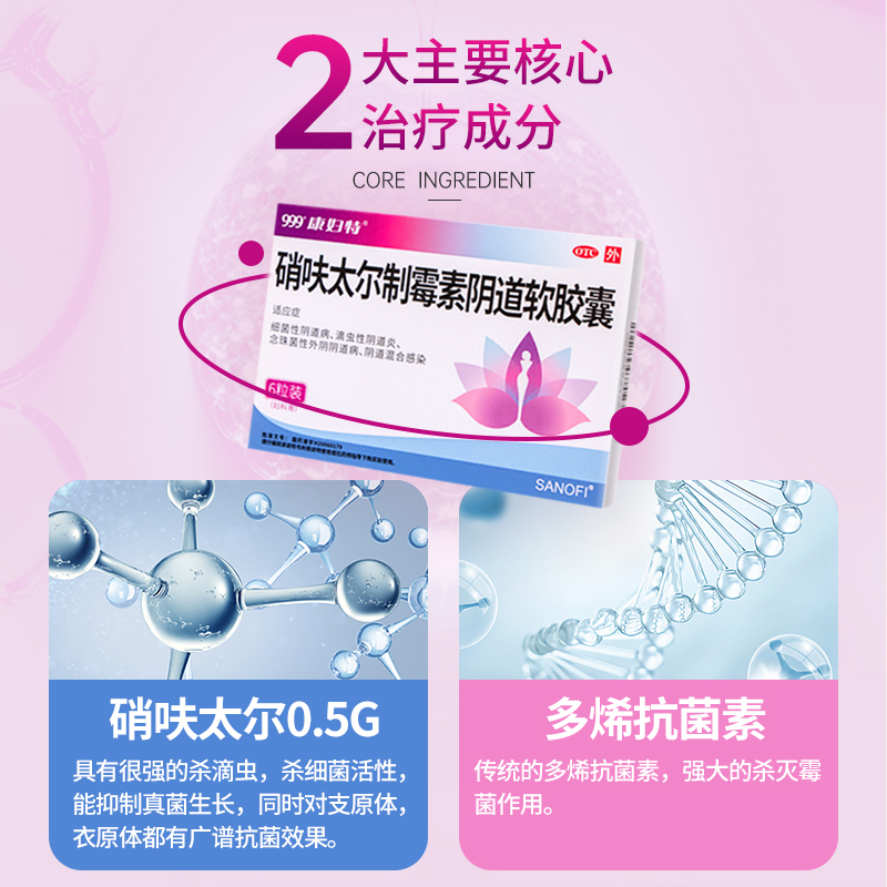 999康妇特阴道炎霉菌6阴道软胶囊 阿里健康大药房妇科用药