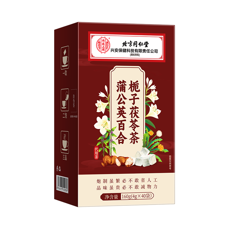 北京同仁堂蒲公英散玫瑰花结茶官方正品搭乳肺夏枯草结节腺养生茶-图1