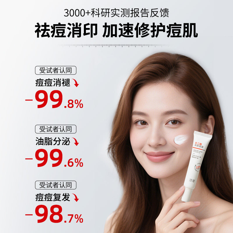 壬二酸凝胶祛痘膏祛痘印修复淡化水杨酸去黑头粉刺闭口收缩毛孔