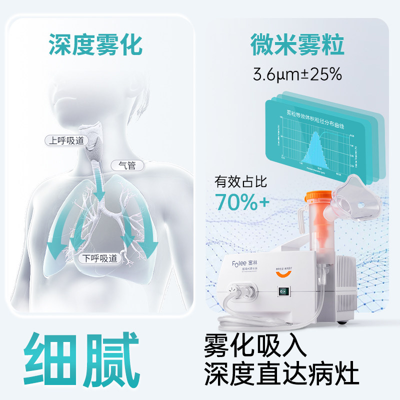 富林雾化机家用儿童化痰止咳家庭用婴儿成人医用雾化器医疗专用