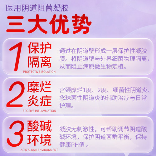 医用阴道阻菌凝胶妇科白带适用私处抑菌异味瘙痒宫颈糜烂炎症正品-图0