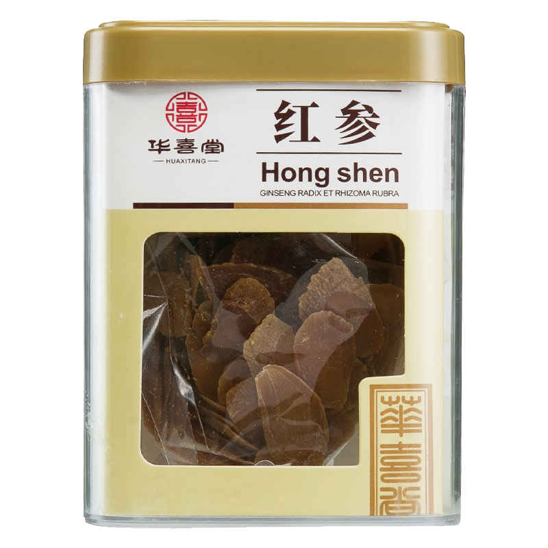阿里健康大药房华喜堂红参片高丽参50g/盒正宗长白山无糖人参切片0