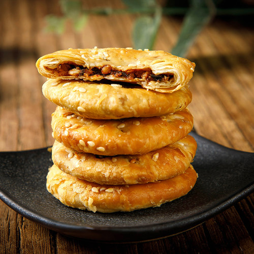 昱城黄山烧饼梅干菜酥饼安徽特产好吃的小吃薄金脆特产 - 图3