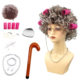 Old lady event props wig old lady wig dress up funny tiara funny wife
