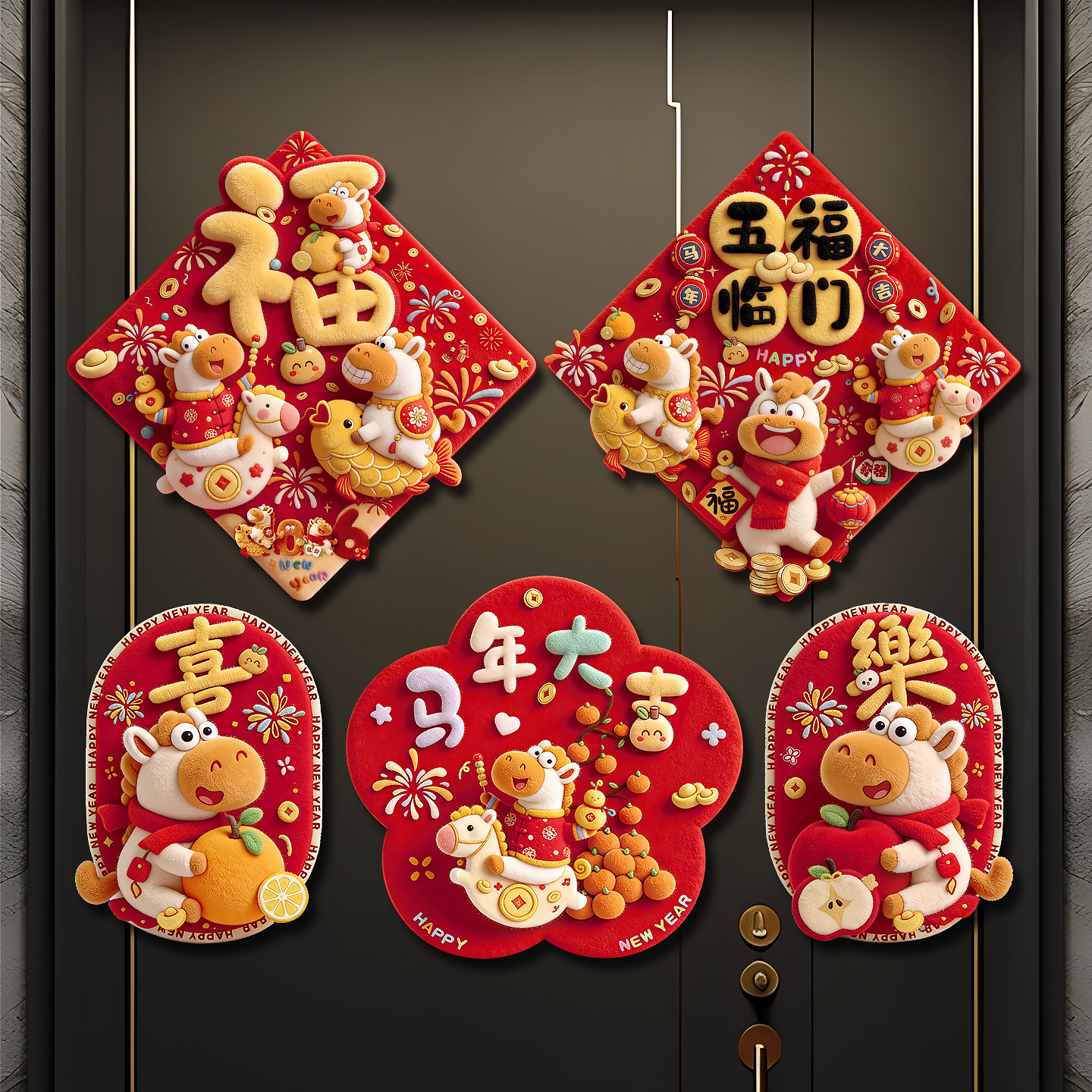 磁吸福字门贴2026年马年新款春节过年入户大门新年装饰品创意布置,淘宝优惠券,粉丝福利购,淘宝优惠卷