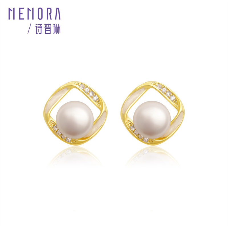 诗普琳珠宝 天然淡水珍珠耳钉设计感气质简约耳饰,淘宝优惠券,粉丝福利购,淘宝优惠卷