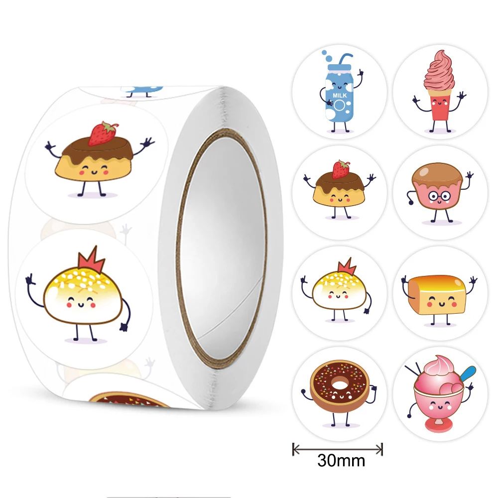 500pcs Cute Reward Stickers Roll with Word Motivational Stic - 图0