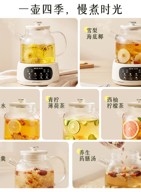 奥克斯全玻璃恒温壶新款多功能保温一体电热水壶家儿专用养生壶