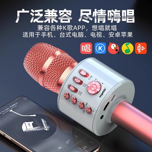 全民唱歌神器k歌手机麦克风音响一体无线蓝牙话筒家用全民KTV娱乐 - 图1
