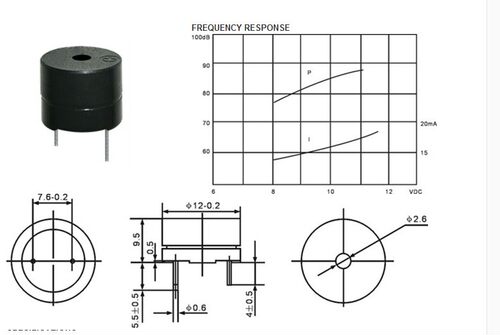 电磁式蜂鸣器5V 采用SOT塑封管 5V有源蜂鸣器 蜂鸣器 - 图1