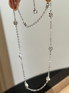 10分泡泡项链轻奢s925纯银莫桑钻