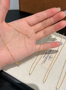 超闪莫桑钻鼻屎s925纯银女项链