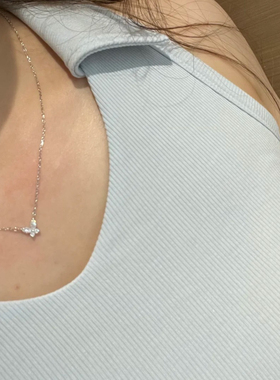 S925纯银莫桑钻蝴蝶锁骨链百搭
