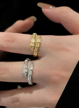 设计灵蛇形食指戒闪钻手饰品百搭