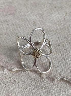 复古花朵戒指女时尚个性夸张小众潮酷雏菊花朵戒指简约高级感百搭