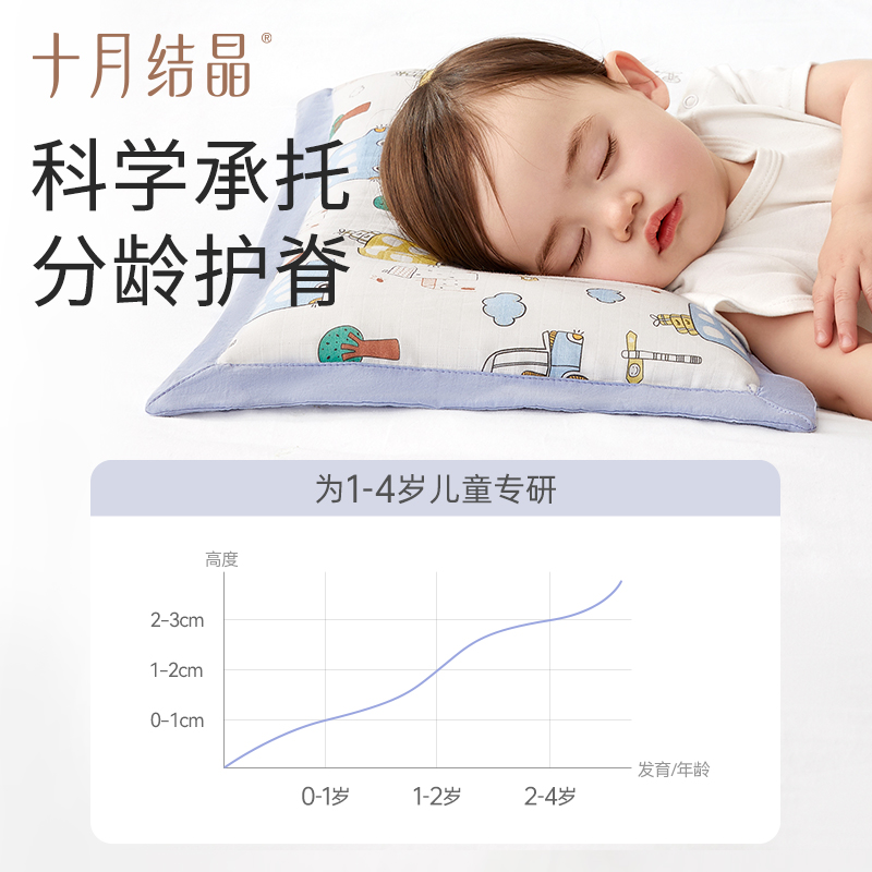 十月结晶儿童枕头宝宝1-2-3-4岁决明子婴儿枕四季透气a类