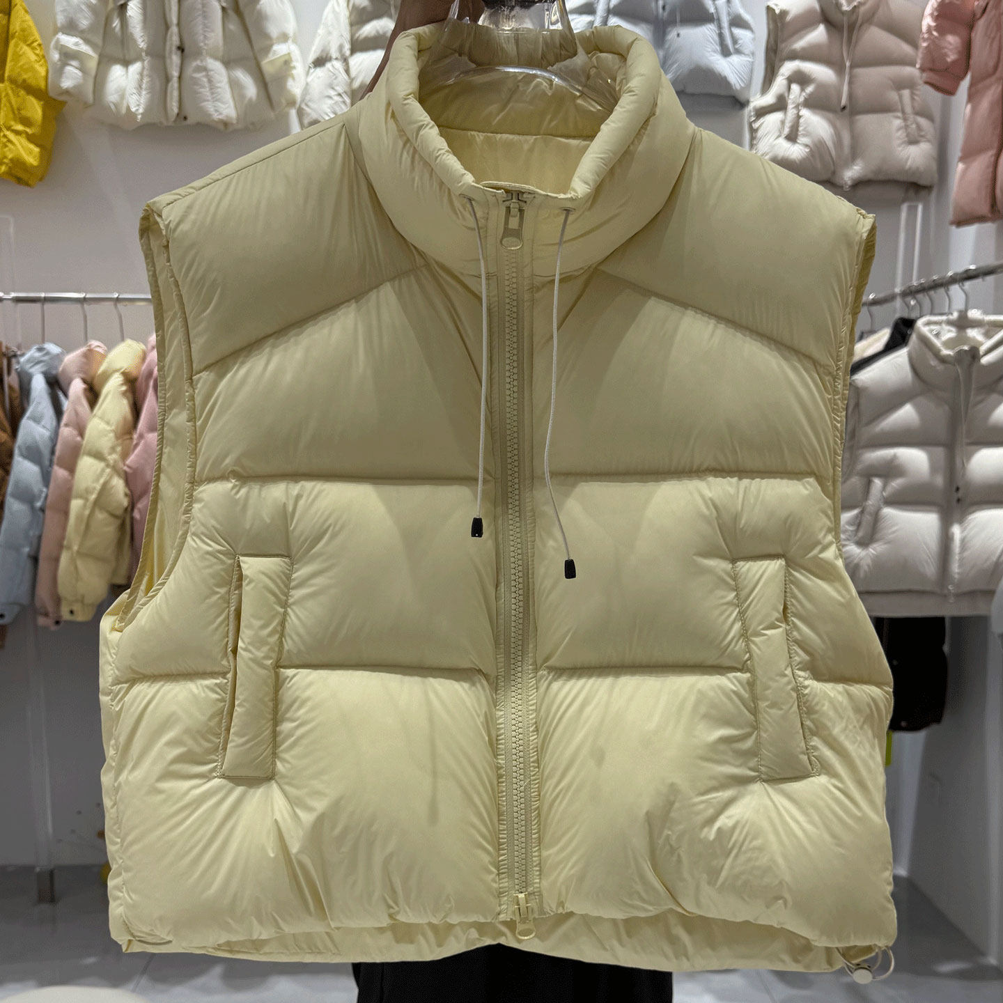 韩系2025新款秋冬90白鸭绒羽绒马甲女短款宽松小个子背心马夹外穿