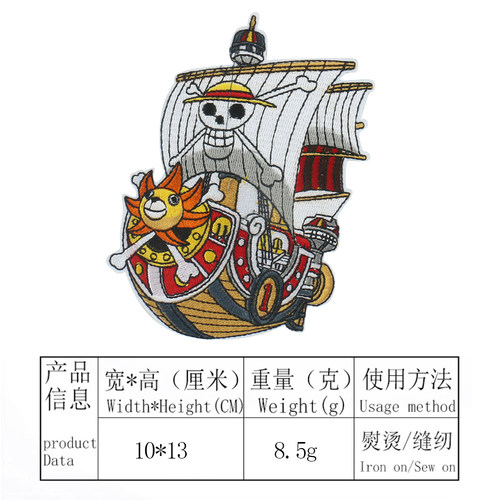 卡通动漫海贼王火影忍者刺绣布贴 羽绒服牛仔衣服装饰破洞DIY补丁 - 图1