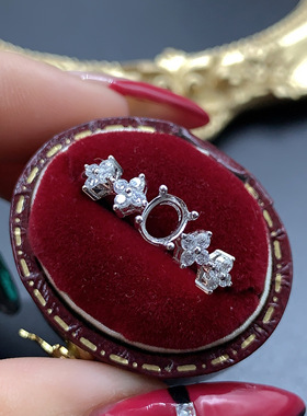 s925银轻奢百搭指环镶嵌工艺戒指女镶钻开口可调节4*5mm
