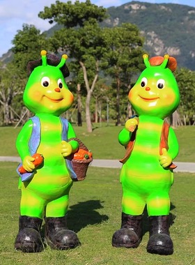 卡通毛毛虫摆件户外装饰