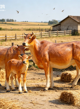 仿真玻璃钢黄牛雕塑摆件田园景观
