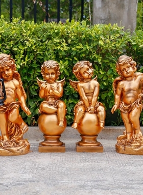 北欧天使丘比特雕塑玻璃钢落地摆件人物模型户外花园庭院婚庆装饰