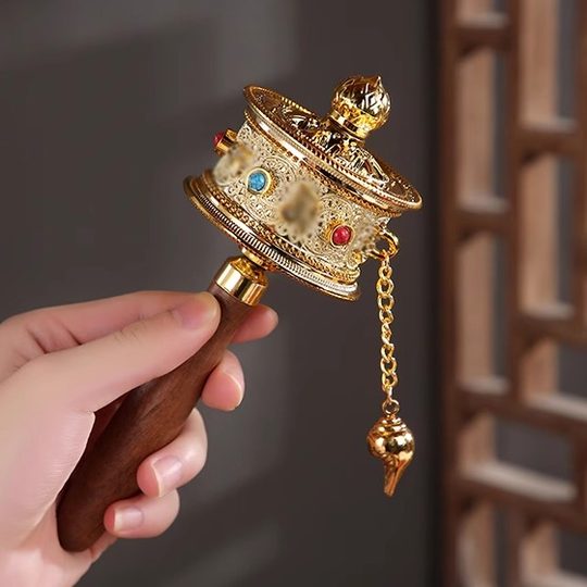 5 см ручной молитвенный бамбуковый базовый сплав двойной подшипник тибетский ремесленный молитвенный бамбуковый свиток украшения ручной барабан