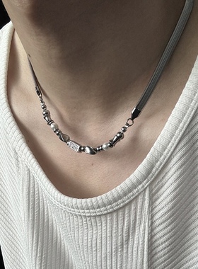 自制不规则高级感锁骨链男小众设计感蛇骨项链男士轻奢不掉色配饰