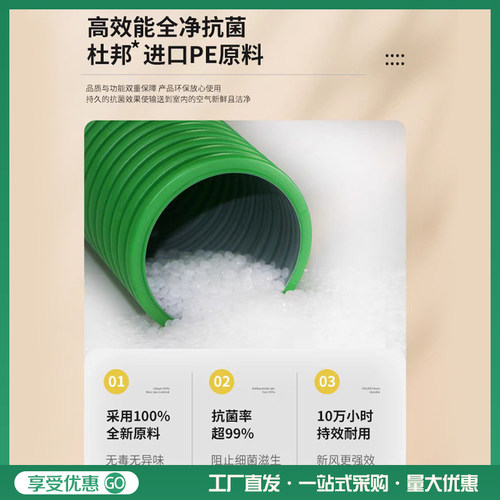 链风新风hdpe管双壁静音万向管防雨帽风口消音管弯头末端变径管道 - 图1