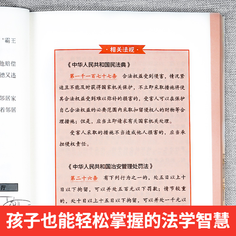 孩子读得懂的法律常识 中小学生课外阅读 给孩子的第一本法律启蒙书漫画民法典儿童心理学 青少年法律启蒙常识普及家庭安全教育书 - 图2