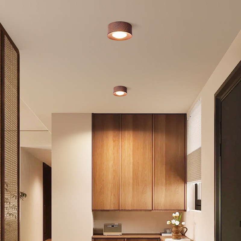 箭牌胡桃木色明装筒灯免开孔无主灯全光谱护眼中古风玄关走廊灯具,淘宝优惠券,粉丝福利购,淘宝优惠卷