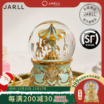 JARLL Sky City Water Crystal Ball Music Box Swivel Trojan Eight Soundbox Valentines Day Gift Home Swing
