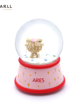 JARLL赞尔水晶球音乐盒HelloKitty十二星座之牡羊座八音盒生日礼