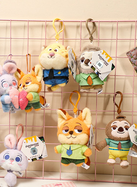 迪士尼正版授权疯狂动物城系列朱迪尼克豹警官毛绒公仔挂件钥匙扣