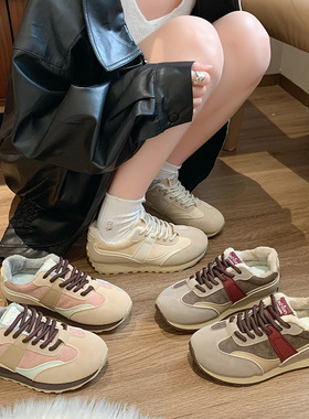 ins韩版新款加绒阿甘鞋女2025冬季学生跑步运动保暖休闲JCF220-1