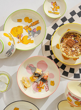 正版猫和老鼠陶瓷餐具套装卡通可爱高颜值伴手礼碗盘礼盒生日礼物