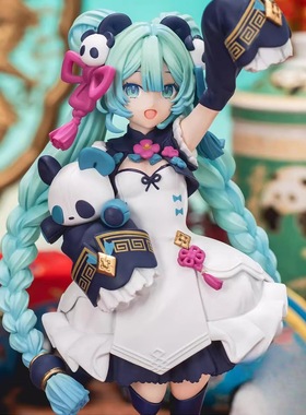 新品国风熊猫初音未来手办 静态景品手办模型摆件现货 批发/代发