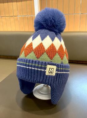 2025冬季保暖儿童帽子秋冬洋气男童针织毛线女孩加绒套头护耳帽子