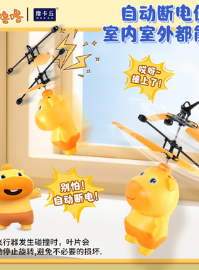 正版水豚噜噜抖音声控电动自感应飞行器玩具外贸批发悬浮户外玩具