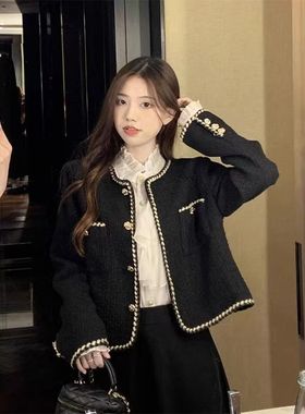 气质名媛小香风外套女别致设计感外搭长袖秋冬2025春秋新款上衣女