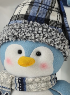 圣诞装饰品地中海蓝白色系圣诞帽公仔玩偶圣诞摆件圣诞礼物玩具